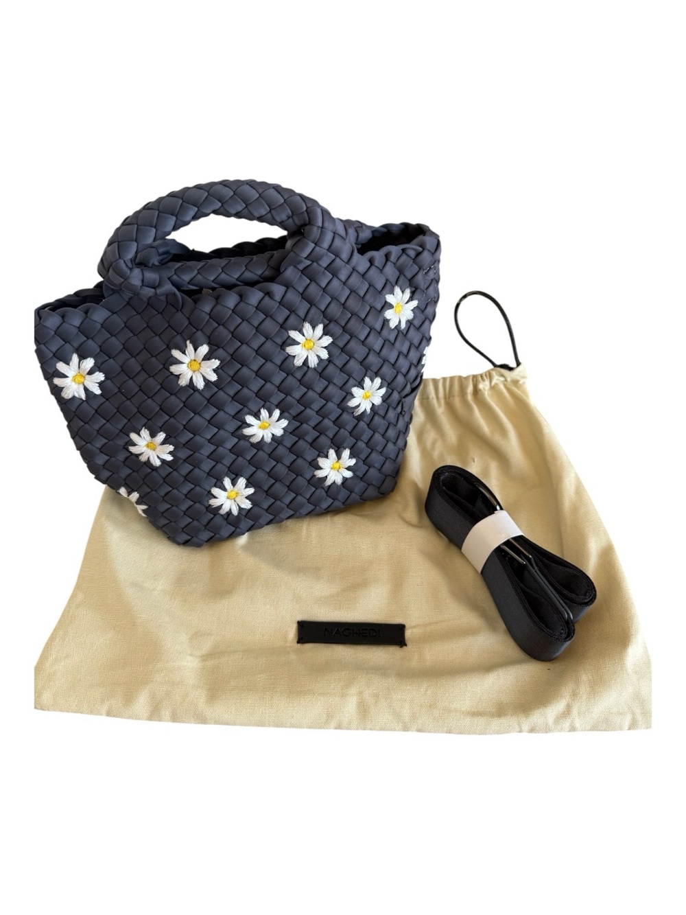 NWT Naghedi St. Barths Petite (Daisy) purse in Anchor grey